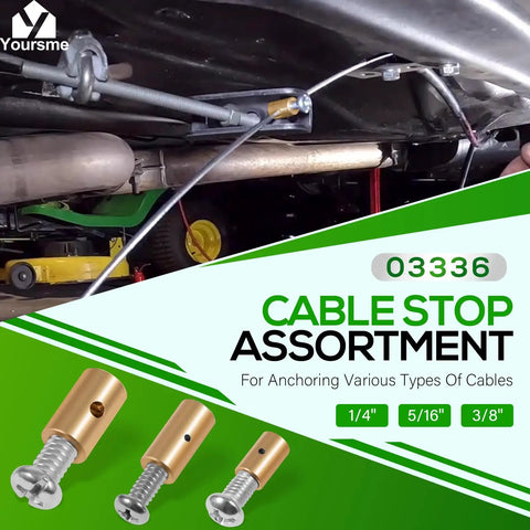 Cable Stop Assortment Kit, 24 Pack Universal Fit For Anchoring Cables In One Quarter Inch, Five Sixteenth Inch, And Three Eighth Inch Sizes
