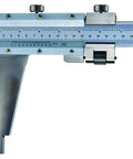 Nib Style Jaw Vernier Caliper 0-25 mm Range with 0.01 mm Graduation plus or minus 0.0015 inches accuracy satin chrome stainless steel.