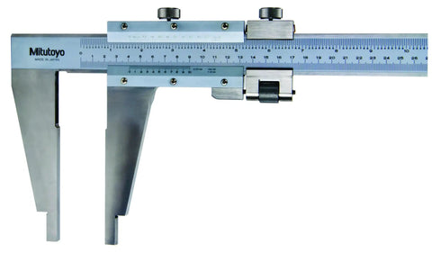 Nib Style Jaw Vernier Caliper 0-25 mm Range with 0.01 mm Graduation plus or minus 0.0015 inches accuracy satin chrome stainless steel.