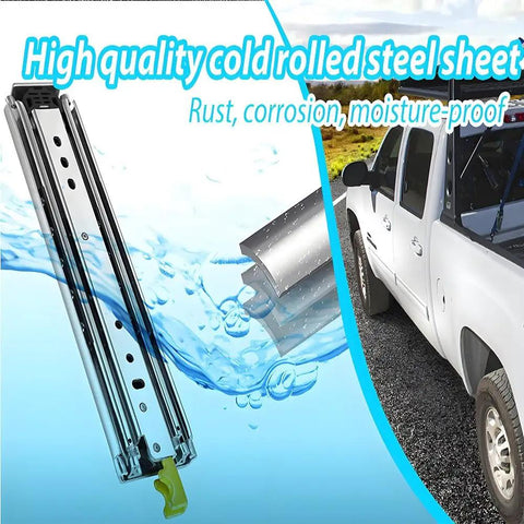 Heavy Duty Locking Drawer Slides 32 Inch Full Extension Ball Bearing Side Mount Glides with cold rolled steel image