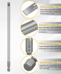 SL6 Slotted Screwdriver Bits Set 6mm Tips With One Quarter Inch Hex Shank 150mm Long Magnetic Flat Head S2 Steel Details