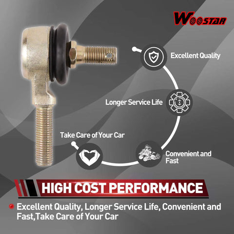 Two Hundred Forty Millimeter Tie Rod End Replacement For ATV Quad FiftyCC To Two Hundred FiftyCC TenMillimeter Thread Nine Point Four Inch Length Heavy Duty Metal Easy Install Corrosion Resistant Fits Most Four Wheelers, threaded close-up
