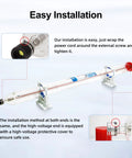 Rock Solid 100W Co2 Laser Tube With Brushed Copper Ends And Borosilicate Glass, 1450mm X 80mm, easy installation details.