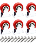 1.5 Inch Rigid No Swivel Plate Caster Wheels For Furniture And Workbenches Hard Rubber Wheels With Six Pack Screws