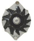 Front view of remanufactured automotive alternator with high quality bearings and high temperature lubricant double lip seals.