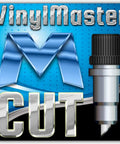 VinylMaster software logo for P20 WiFi Vinyl Cutter Plotter For Home Crafting And Small Biz, featuring blade graphic.