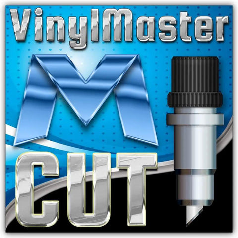 VinylMaster software logo for P20 WiFi Vinyl Cutter Plotter For Home Crafting And Small Biz, featuring blade graphic.