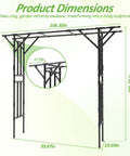 Extra Large Garden Arch Trellis With Flat Top Design, 106.3 Inch L by 106.3 Inch H, dimensions detailed in product diagram