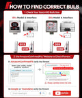 Guide to checking D1S HID bulb size and Amazon fitment for D1S Xenon HID Bulbs 6000K Cool White With 150 Percent Longer Beam Distance.