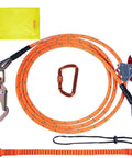 Heavy Duty Steel Core Arborist Flipline Half Inch By Twelve Foot Tree Climbing Rope With Alloy Steel Snap Hook Aluminum Carabiner