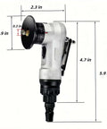 Side view of a 45-degree pneumatic chamfering tool with gray metal body, black handle, 1/4 in air inlet.