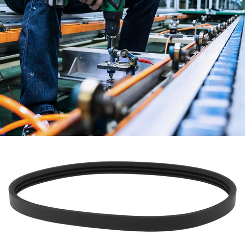 Heavy Duty 3PJ 307MM V Ribbed Drive Belt Two Pack For Power Tools And Small Appliances Featuring Three Rib Serpentine Design in workshop.