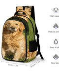 Grass Retriever Printed Backpack For Men And Women, unisex large capacity daypack in durable polyester with smooth zipper