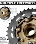 Screw On MF TZ500 7 Speed Freewheel 14 34 Tooth for Tourney Drivetrain, high tensile steel, multiple sprockets, close view.