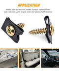 170 Piece Car U Clip And Screw Kit With 9 Sizes For Universal Auto Interior Dash Door Panel Replacement Parts U Nuts Fasteners And Clips For Repair DIY Projects showing screws and clips with application examples.