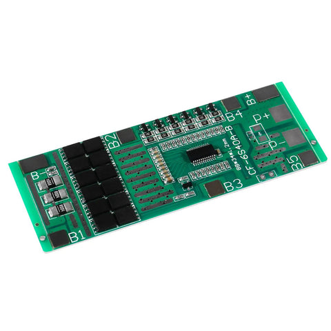 Heavy Duty 3 Pack 6S 24V 18650 Lithium Battery BMS Board with Top Shelf Balance Circuit viewed from the right side.