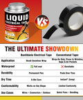 Comparison of Liquid Electrical Tape Quick Drying Insulating Glue Black Waterproof Wire Sealant and conventional tape