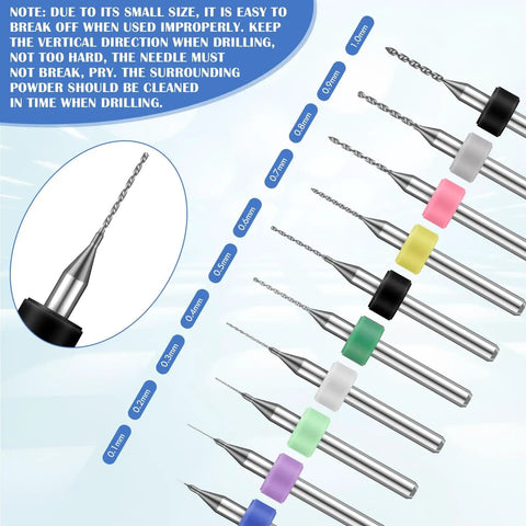 Micro twist bits from 59 Piece Hand Drill Bits Set With Pin Vise And Micro Twist Bits Including 10 Tungsten Carbide Bits