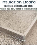 Close-up of textured insulation board with thickened aluminum alloy frame, showcasing intricate design and precision craftsmanship.
