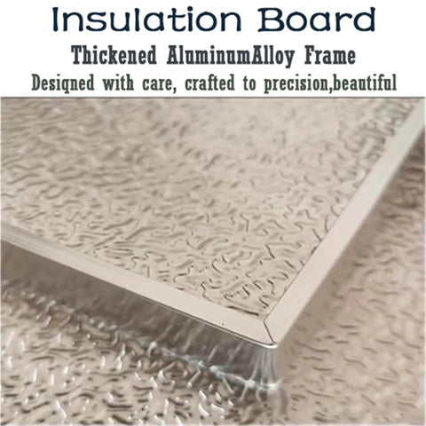 Close-up of a thickened aluminum alloy frame insulation board surface, showcasing textured detail and quality craftsmanship.