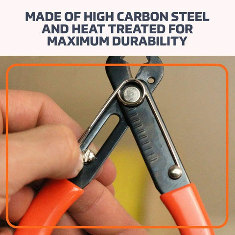 Close-up of Adjustable Wire Stripper Tool PA1161 for 30-10 AWG, showing heavy-duty high carbon steel, no-fuss dipped handles.
