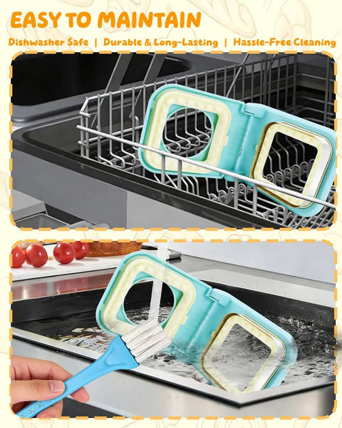 Craft Homemade Uncrustable Sandwiches With This Three-in-One Crustless Cutter And Sealer Machine in a dishwasher with water.