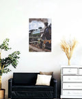 Steam Locomotive Train Wall Art Canvas Print Ready To Hang 12x18 Inch Cotton Canvas Poster For Living Room Decor