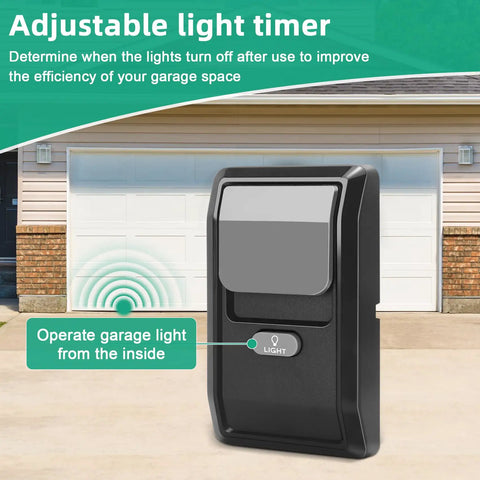 Heavy Duty No Nonsense Multi Function Wall Control Panel For Garage Door Openers Security Plus Two Point Zero Compatible Relay Switch featuring adjustable light timer.