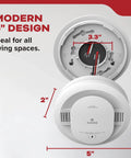 Hardwired Smoke Detector With Ten Year Battery Backup For 120V Homes 85 dB Alarm Red LED Visual Warning Model 20SA10 Three Pack, 5" design