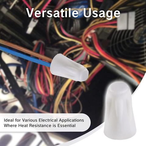 White ceramic wire nuts (36-piece set) for high-temperature electrical connections