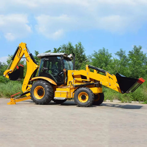 All-Purpose Backhoe Loader With Front Loader And Backhoe Attachments For Easy Digging And Fast Loading LED Lights Workhorse