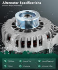 Beefed-Up 160 Amp High Output Alternator Replacement For Chevy Silverado Suburban Tahoe Avalanche GMC Yukon XL 12V 6-Groove Pulley