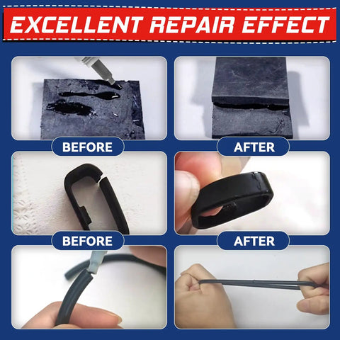 Repair results using 30g Black Adhesive For Shoes Metal And Plastic With Anti Clog Cap Waterproof And Heat Resistant Quick Bond For DIY