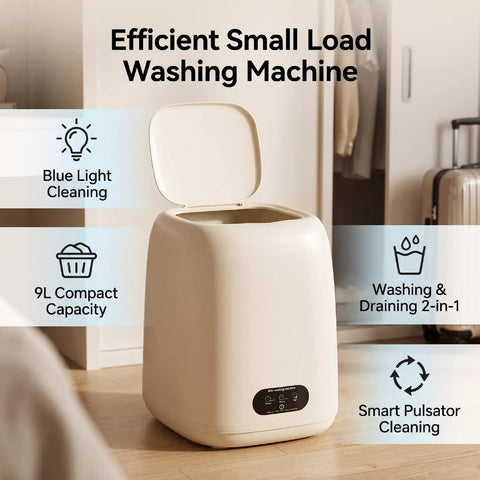 Slick Mini Clothes Washer With Built In Spin Basket For Undies And Socks Smart Pulsator Cycle Delivers Top Notch Clean fast setup in small room.