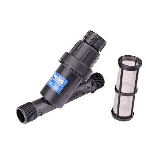 NDS PRYF 30 pressure-regulating Y filter with 200-mesh screen; 3/4 in MPT x 3/4 in MPT; black