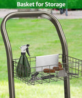 Mobile Hose Reel Cart With Wheels Holds Up To 200 Feet Of Five Eighth Inch Hose Heavy Duty Steel Frame With Storage Basket
