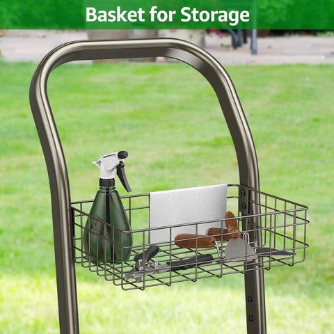 Mobile Hose Reel Cart With Wheels Holds Up To 200 Feet Of Five Eighth Inch Hose Heavy Duty Steel Frame With Storage Basket