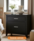 Black bedside cabinet with 20 Pack White Kitchen Cabinet Pulls 3-3/4 Inch Euro Style T Bar Handles, bedroom setting.