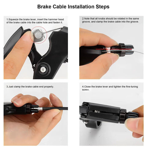 Installation process for Aluminum Mountain Bike Brake Lever for 22mm Handlebar Diameter Dope 4-Finger Design With V-Brake Cantilever Compatibility 6061 Alloy Silver Easy to Install And Smooth Actuation For Mountain Bikes.