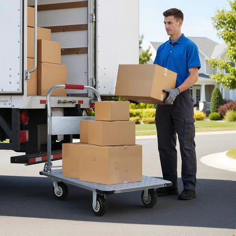 Beefy Foldable Steel Platform Cart Dolly 36 By 24 Inches With 2000 Lbs Capacity For Moving Heavy Furniture And Equipment Hand Push Cart For Easy Loading In Home Shop Or Warehouse, used for box loading