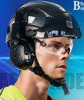 Side view Cap Mounted Ear Muffs For Hard Hats With 29dB SNR Adjustable Helmet Attachments Black Safety Earmuffs Lets You Rock Out
