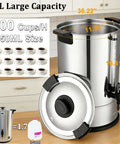 Commercial Coffee Urn for Big Batch 100 Cup Coffee Maker Stainless Steel 15L Large Capacity Hot Water Dispenser with measurements