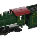 Prairie 2-6-2 Steam Locomotive With Smoke And Tender In Southern Green For HO Scale Model Trains with coal tender detail