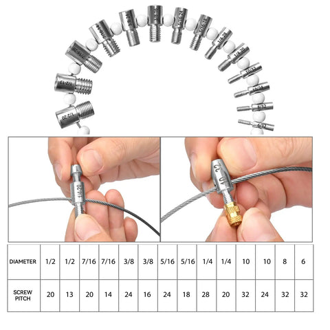 Nut And Bolt Thread Checker Kit With 28 Gauges 15 SAE Inch And 13 Metric Thread Gauges for quick identification and verification