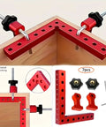 Seven Piece 90 Degree Precision Right Angle Clamp Set For Woodworking And Frame Making Keeps Corners Square In Picture Frames Boxes Drawers And Cabinets Boosting Your Pro Crafting Workflow And Accuracy, 7 pcs red aluminum