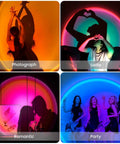People enjoying Sunrise Mood Lamp With Remote, 16 Color Changing Sunset Projector For Bedroom, 4 Dynamic Modes in various settings