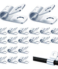 20 Pack Guide Clamps For Engine Throttle Cables With Serrated Grip Anti Slip Secure Fastening in silver metal