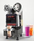 Ultra Fast Fully Automatic Cup Sealer Machine With 90 To 95mm Cups Digital LCD Control Panel 500 To 650 Cups Per Hour Leakproof Sealing