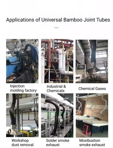 Heavy Duty Articulated Smoke Extraction Hose Featuring Tough As Nails Fume Duct Construction For Soldering Welding And Workshop Ventilation Black Square Tube 75X1000Mm No Sweat Assembly in various industrial applications.