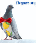 Bird Diaper Harness And Leash Set For Pets in Lemon Yellow on pigeon, featuring red bow and lemon print on cotton
